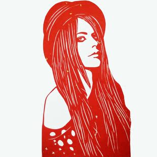 艾薇儿周边纯手工剪纸作创意礼品生日礼物明星剪纸送礼手工diy