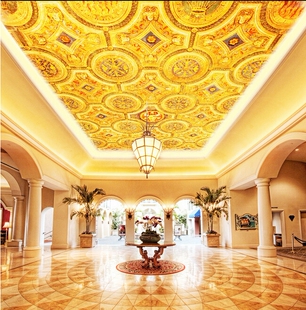 欧式天花板吊顶大型壁画客厅卧室天花板背景墙墙纸壁纸无纺布壁画