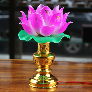 佛教用品如意莲花灯插电佛供灯供佛灯佛堂供灯佛灯长明灯佛前摆件
