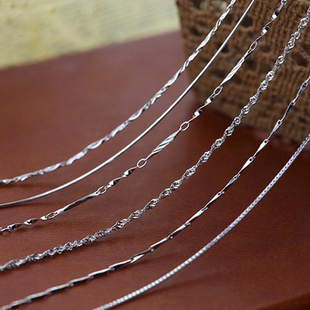 链条ag爱即纯 925银项链条 日韩短款锁骨链 链条瓜子链水波链盒子链银