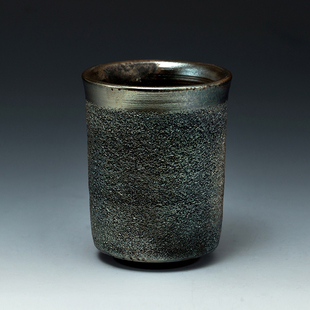 烧杯 台湾名家纯手工岩矿粗陶火云式柴烧杯茶杯能让水幻化成雾 鱼员外