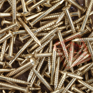 仿古纯铜配件安装专用小铜钉镀铜钉螺丝钉长2.7cm螺纹圆钉小钉