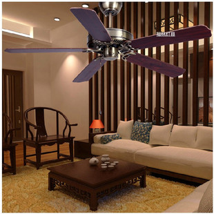 仿古木叶吊扇无灯 欧式仿古吊扇 简约客厅书房餐厅复古吊风扇