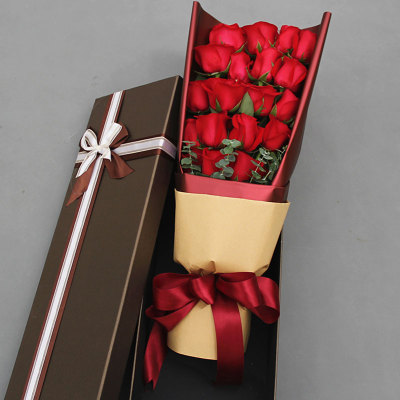 情人节玫瑰礼盒装青岛鲜花速递济南威海烟台淄博东营潍坊同城花店